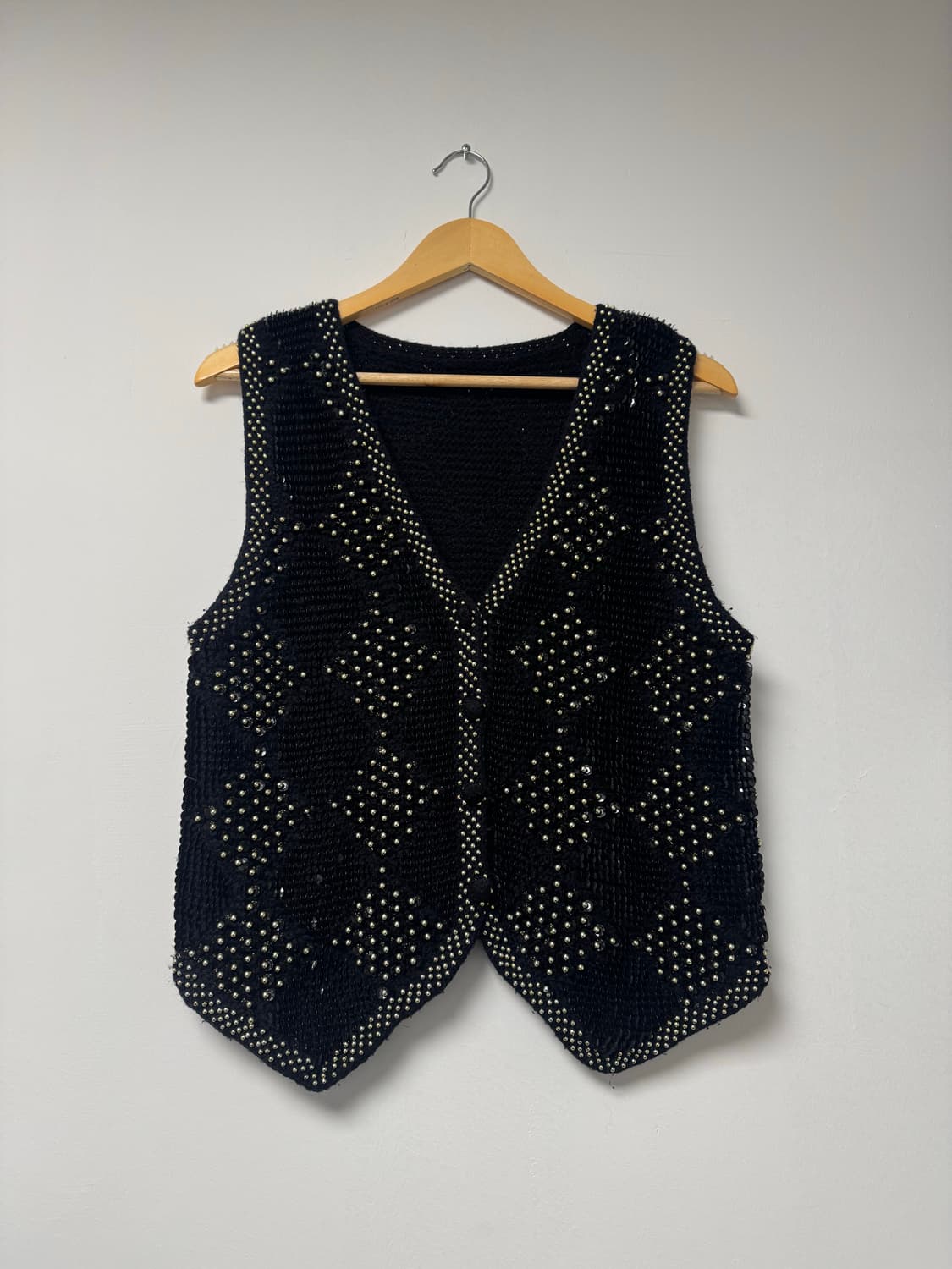 빈티지 스터드 스팽글 펑크 니트 베스트 조끼 F 상품이미지2