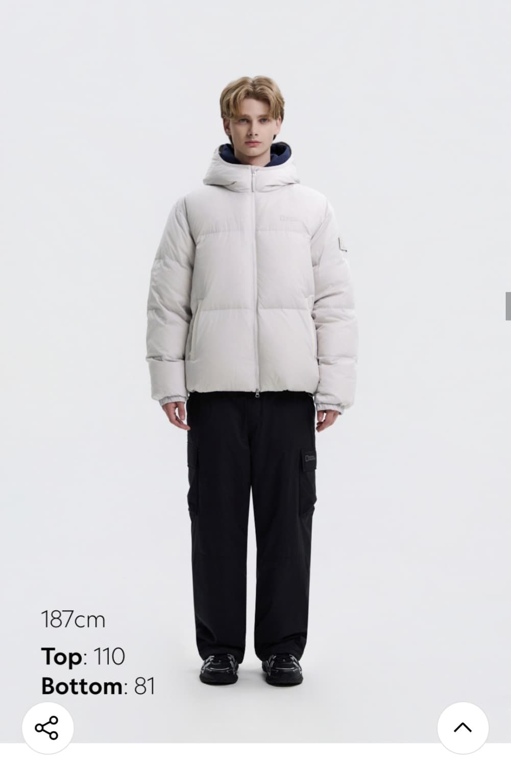 내셔널 지오그래픽 후디 구스다운 패딩 점퍼 L 상품이미지3