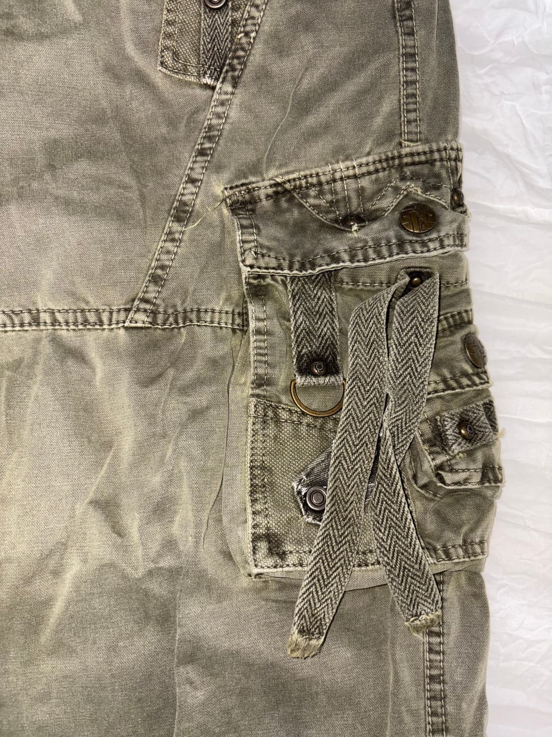 Ba wang cheng 그런지 카고 포켓 와이드 팬츠 상품이미지3