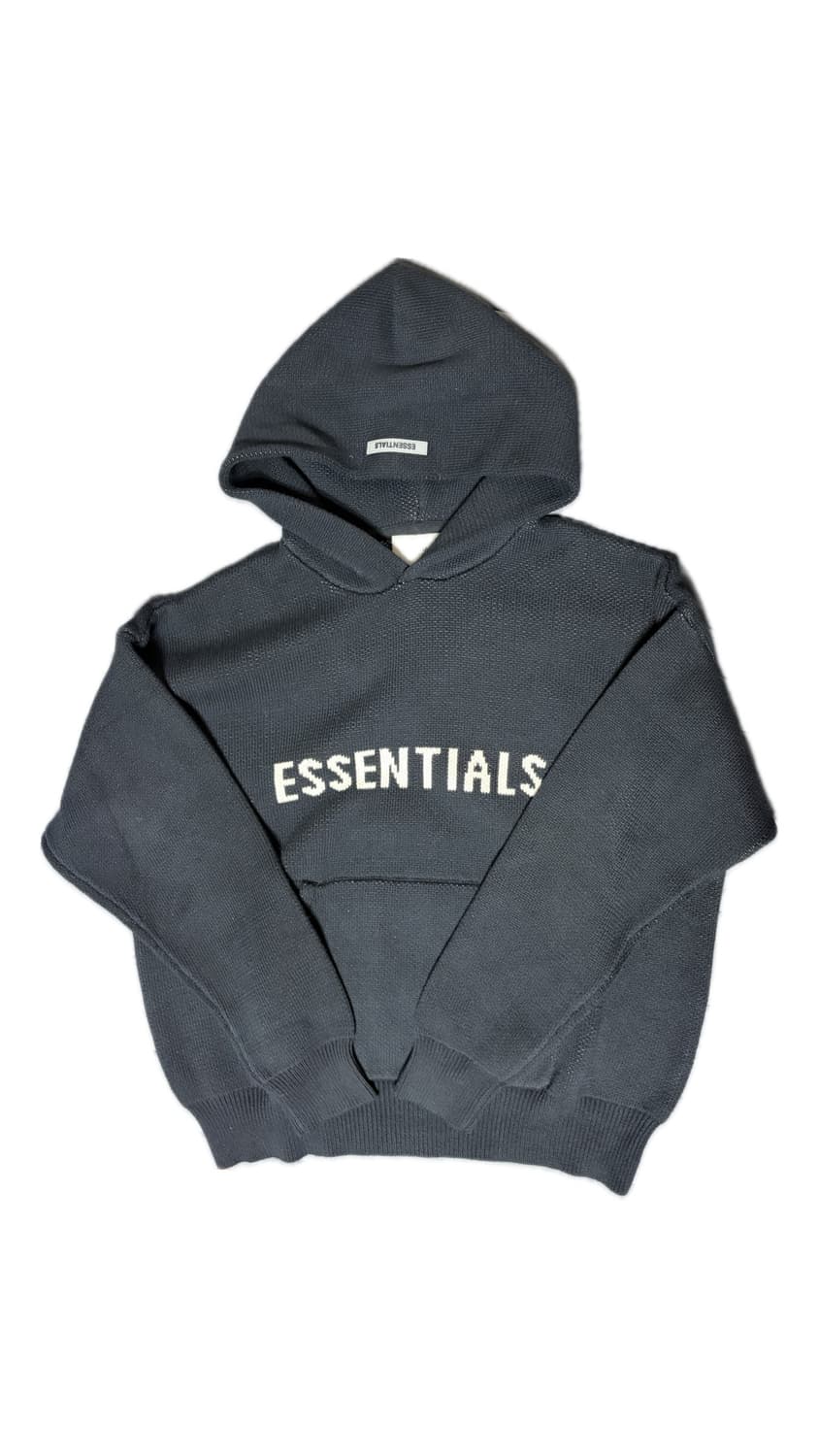 에센셜 니트 후드 블랙 M 상품이미지1