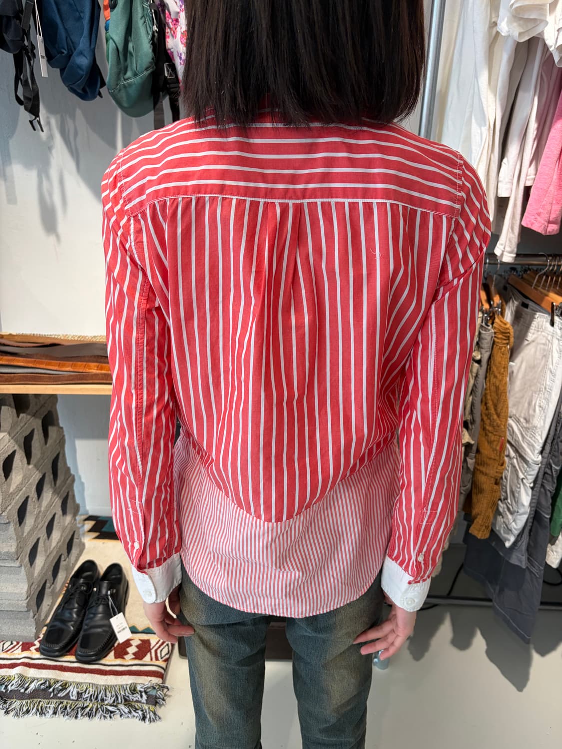 Gap 핑크 스트라이프 버튼 셔츠 XS 상품이미지4