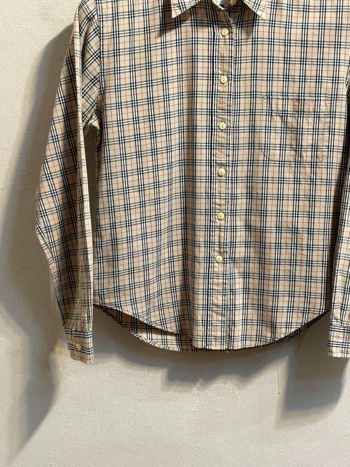 버버리 포켓 체크 코튼 셔츠 상품이미지3