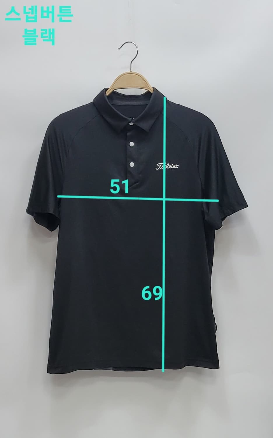 Titleist 타이틀리스트 스넵 버튼 기능성 티셔츠 / 남 L 블랙
 상품이미지9