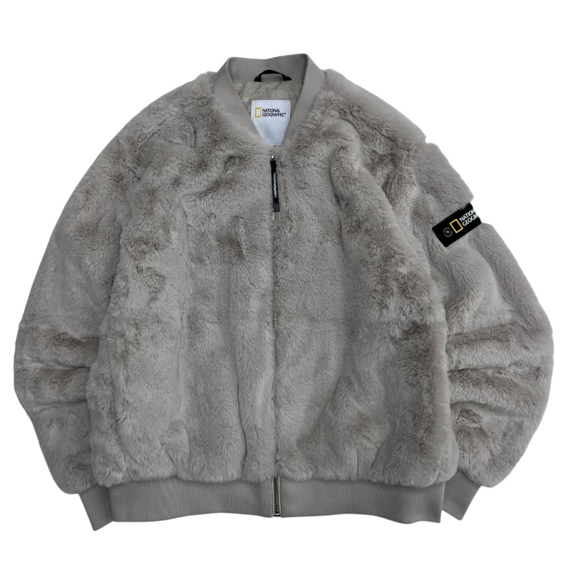 네셔널지오그래픽 아이보리 사이드로고 퍼 집업 S 상품이미지2