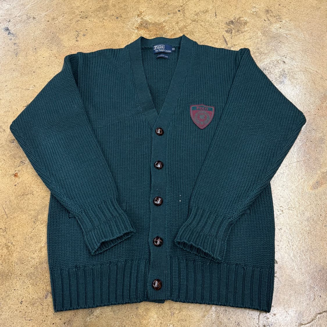 폴로 랄프로렌 딥그린 브이넥 니트 가디건 90 상품이미지2