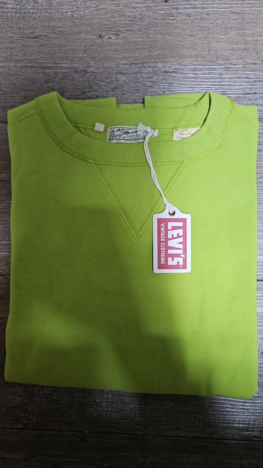 리바이스 LVC 1940's 베이 메도우 스웨트셔츠 애시드 그린 M 상품이미지3