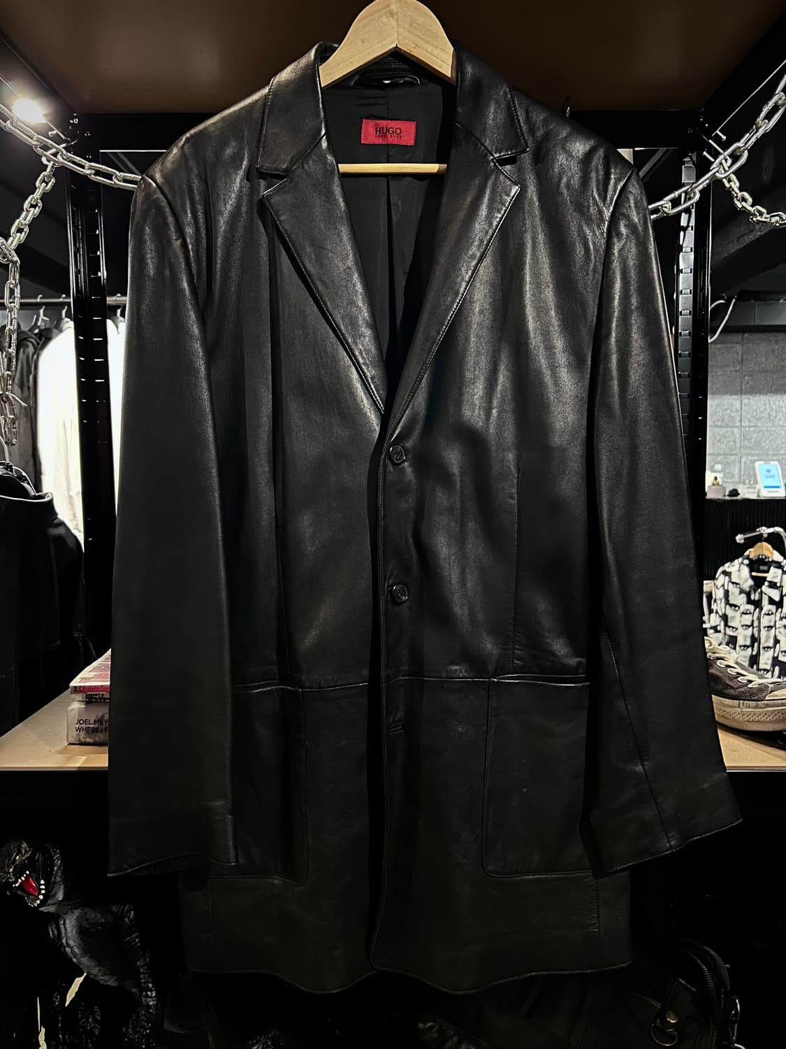 00s Hugo Boss Leather Blazer 상품이미지1
