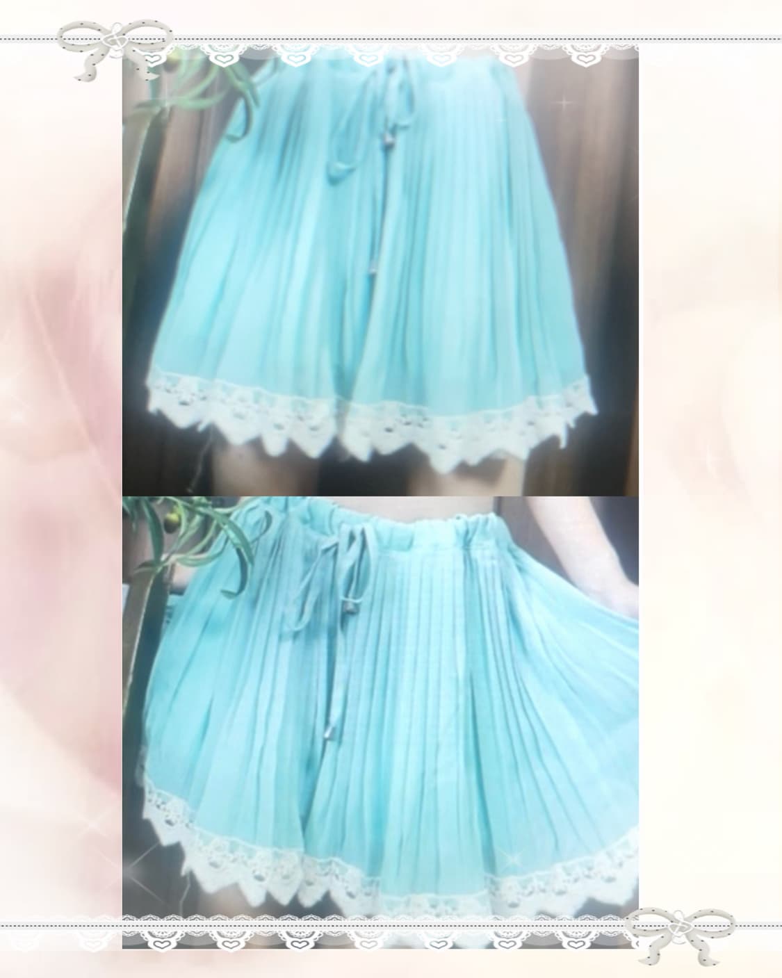 JP vintage mint lace short pants 상품이미지3