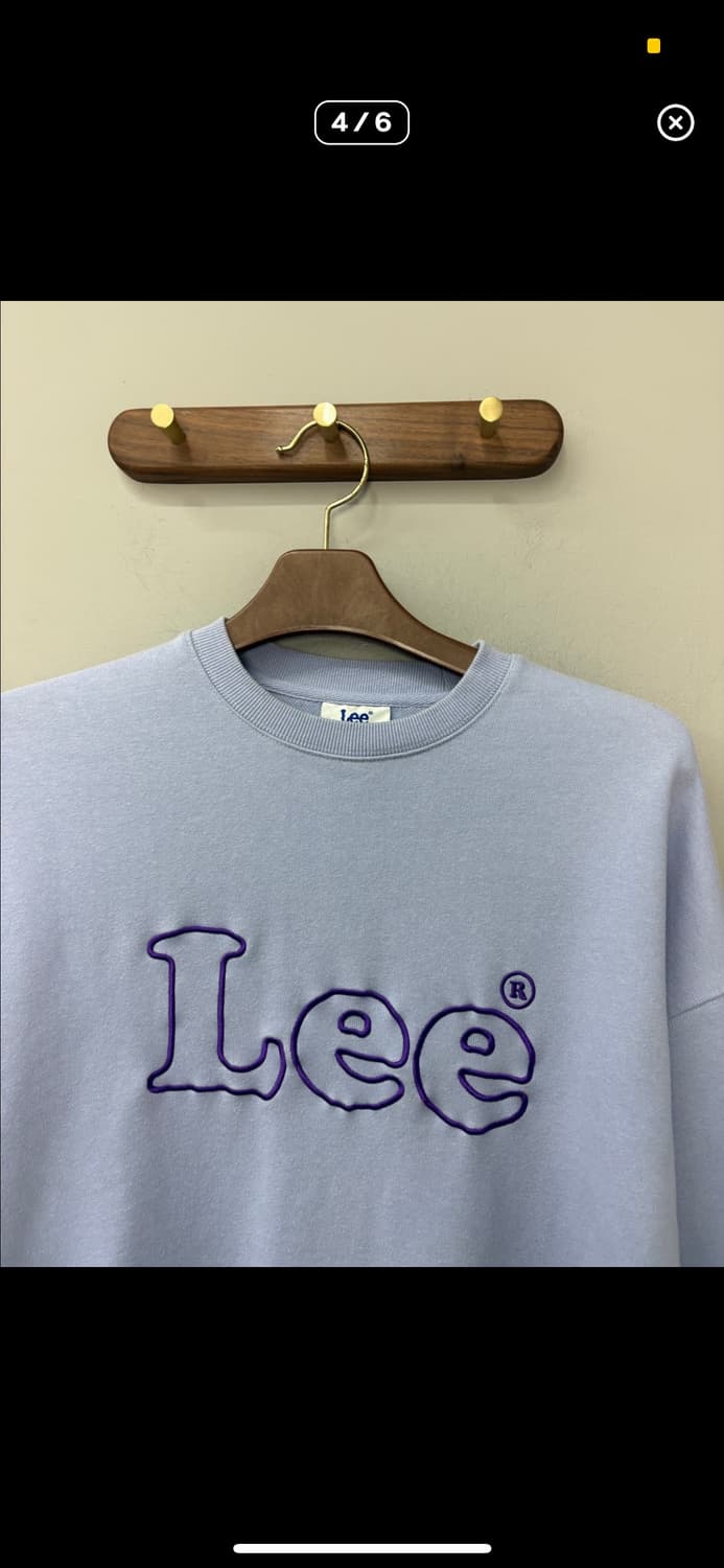 리 자수 빈티지 로고 라이트블루 맨투맨 H934 상품이미지4