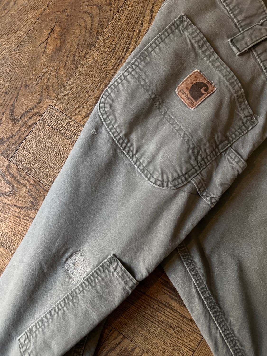[31]칼하트 USA 빈티지 리페어 그레이 싱글니 카펜터 워크 팬츠 상품이미지8