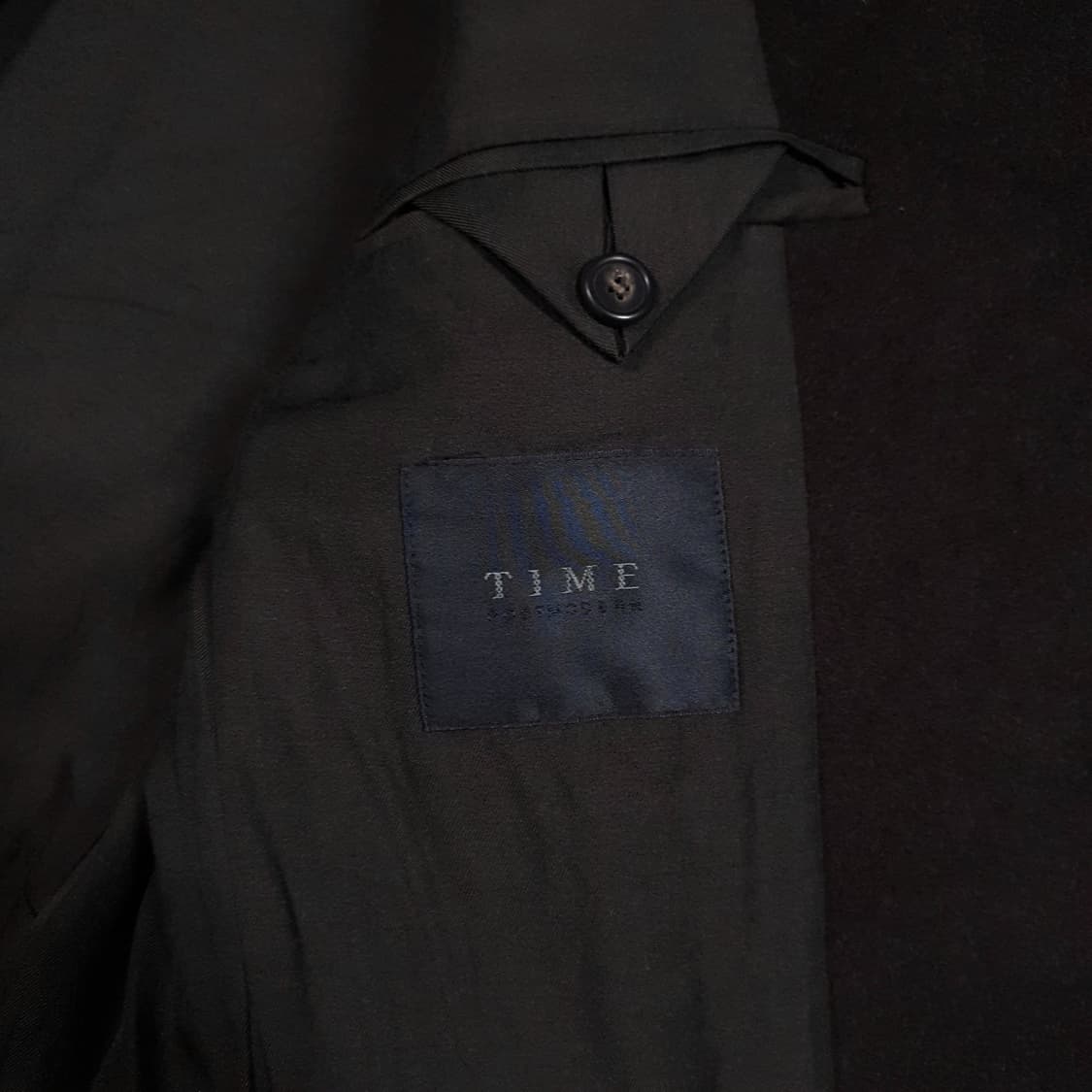 100) 타임 옴므 로얄 버튼 하이넥 울 캐시미어 실크 코트 자켓 브라운 상품이미지8