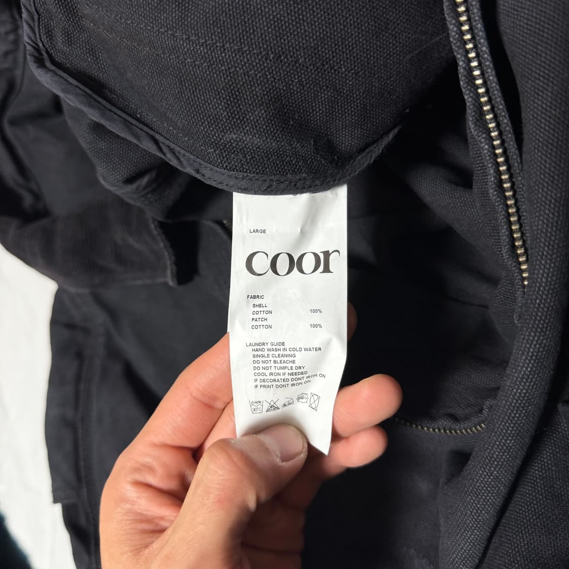 쿠어 오버 다잉 페이디드 데미지 워크 자켓 (워시드블랙/L) 상품이미지3