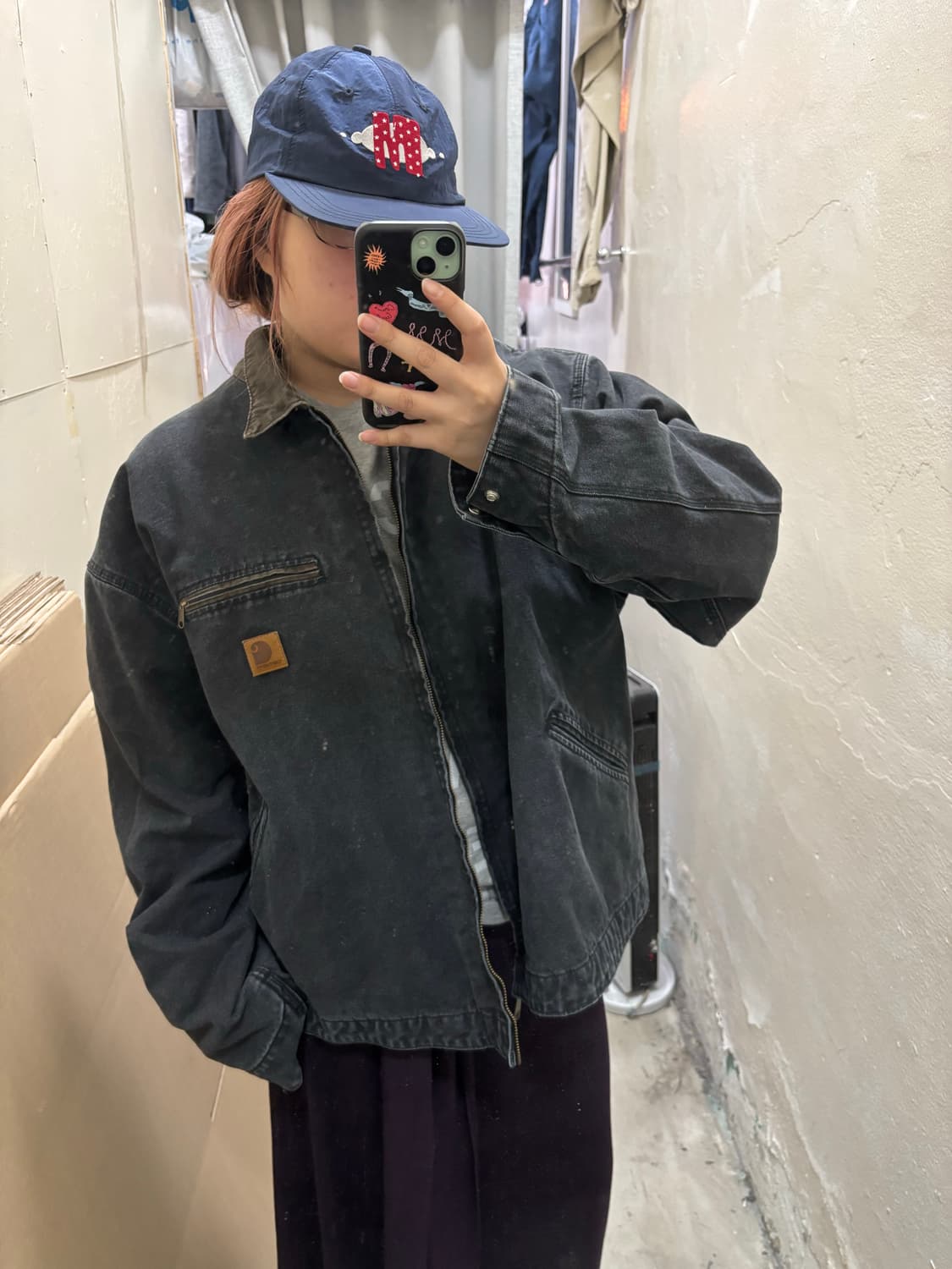 칼하트 네이비 워싱 워크자켓 상품이미지1