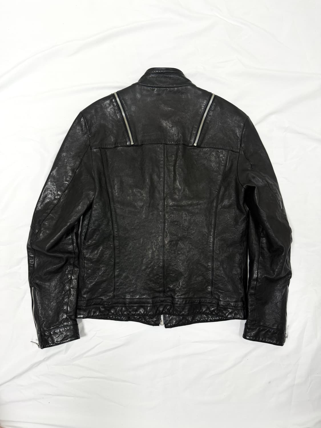 시스템 멀티 지퍼 레더 블루종 상품이미지5