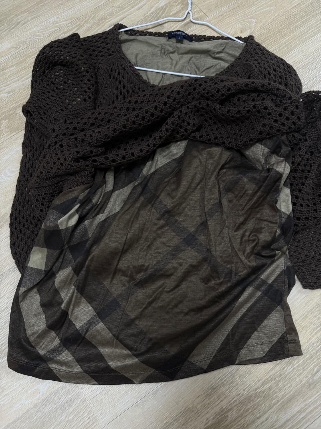 버버리 빈티지 그물 니트 브라운 상품이미지3