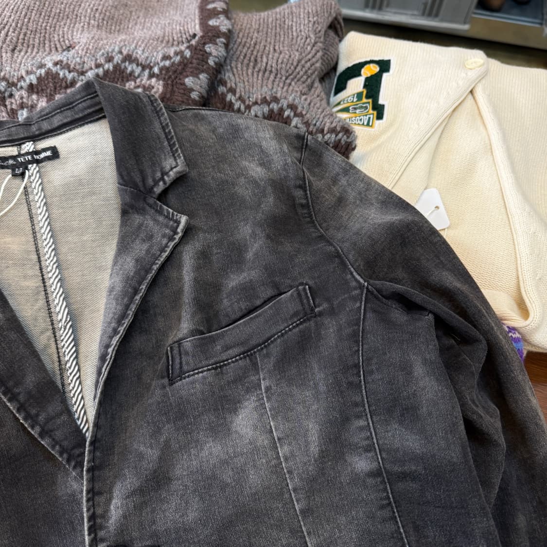 테테옴므 카즈타카 카토 워싱 스트레치 블레이저 상품이미지6