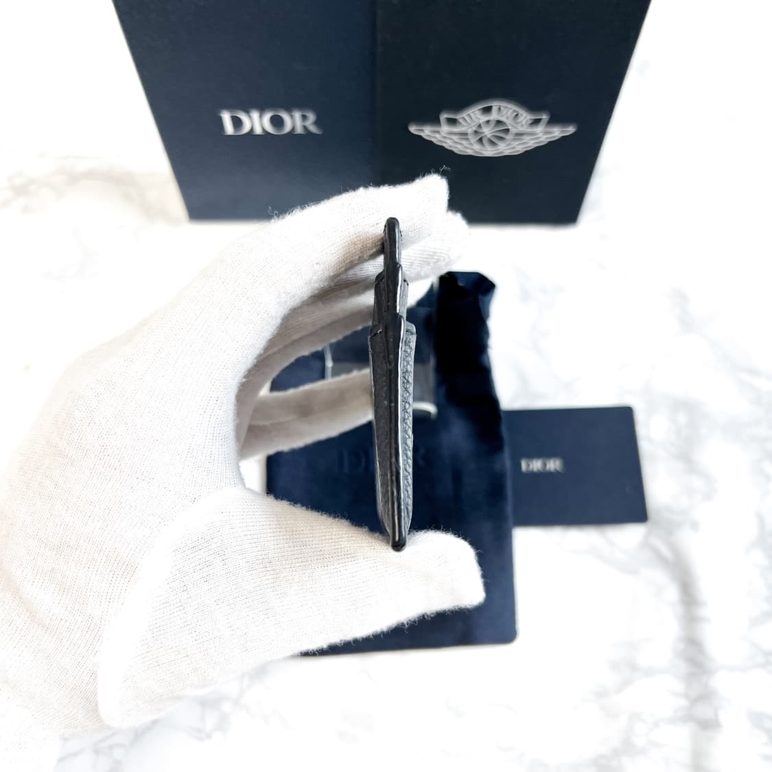 디올 X 에어 조던 윙스 카드지갑 블루 멀티 상품이미지5