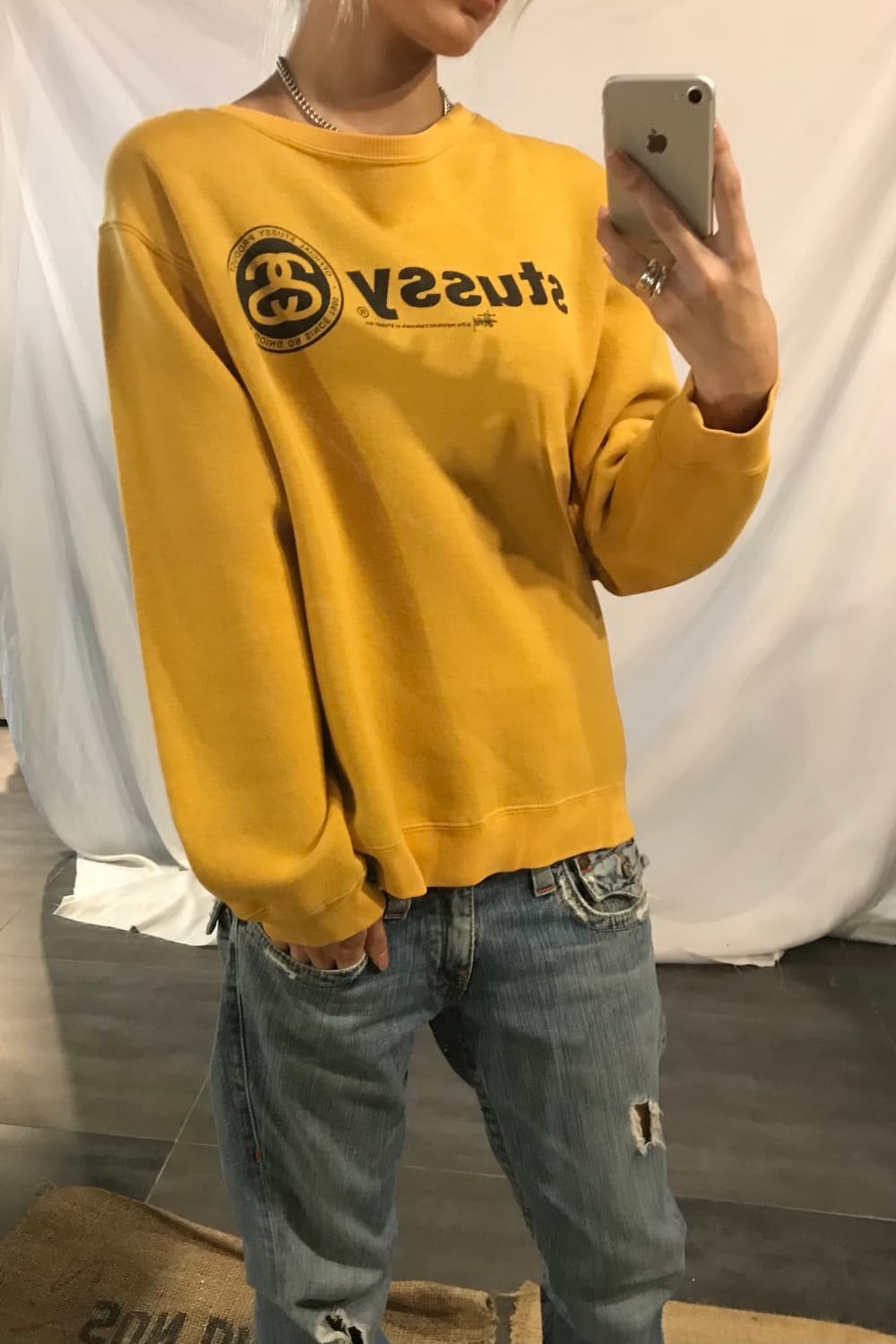 Stussy Yellow Sweatshirt 상품이미지4