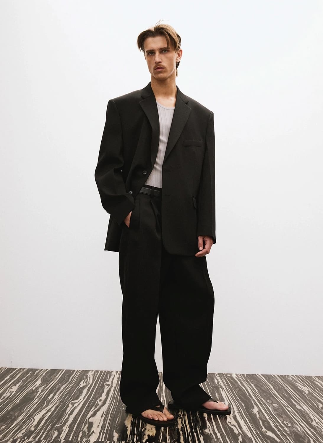 렉토 25SS 오버사이즈 싱글 자켓 블랙 상품이미지2