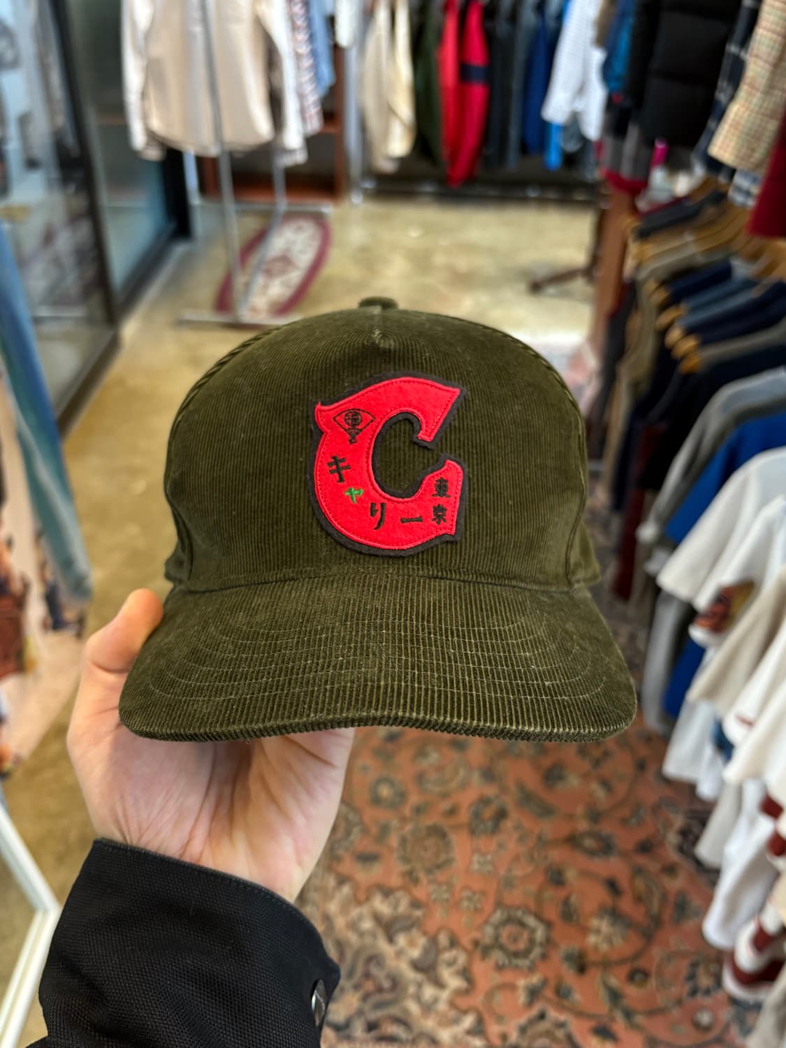 칼리 CALEE 올리브 코듀로이 빈티지 캡 상품이미지1