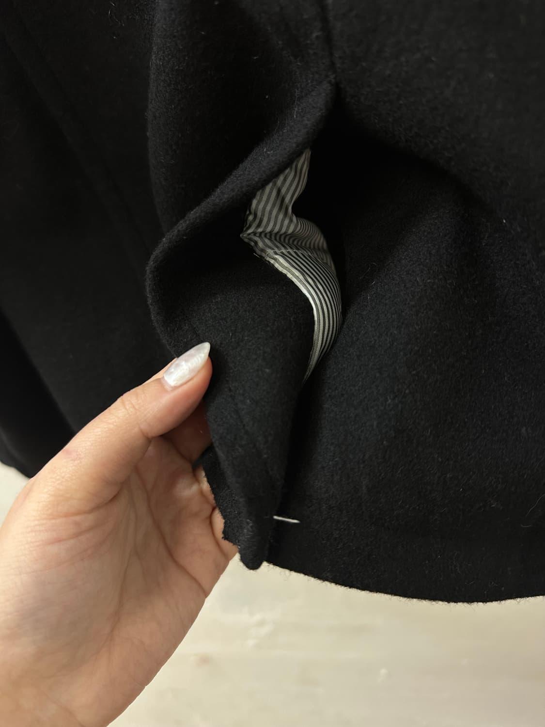 택있는 새상품 일본빈티지 블랙 카라 코트  상품이미지4