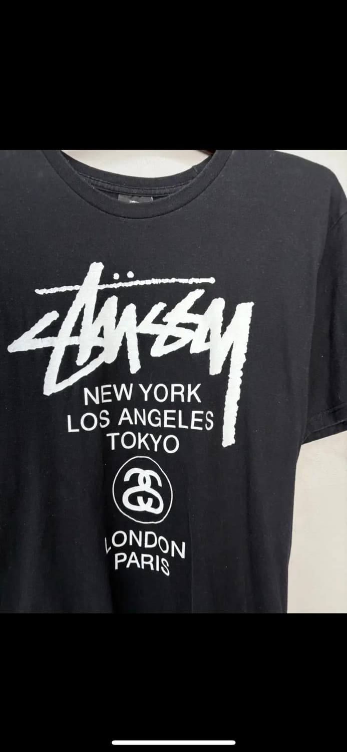 스투시 월드투어 빅로고 블랙 반팔 H1475 상품이미지3