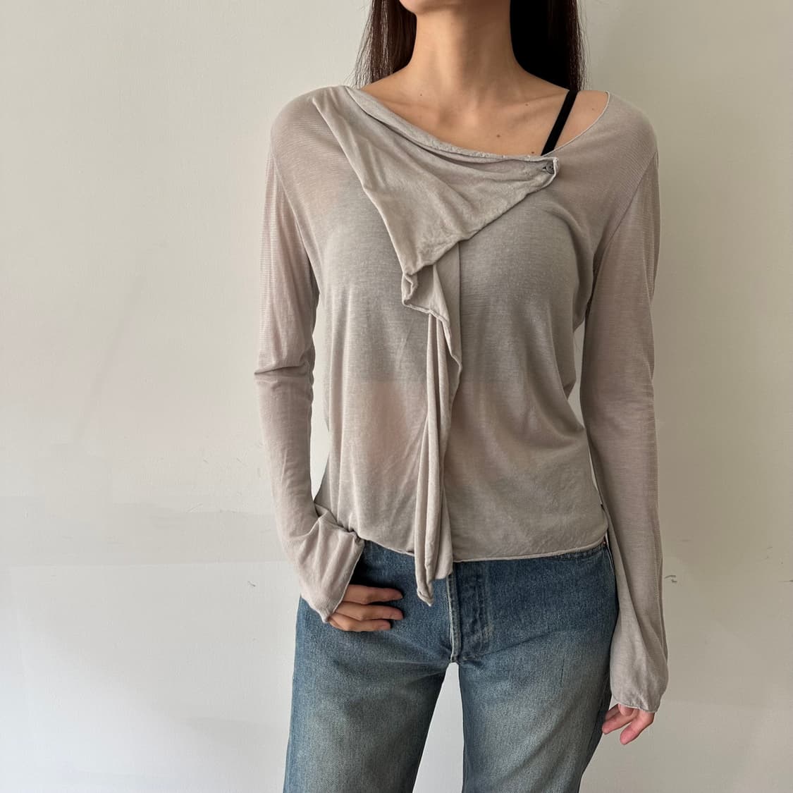 이세이미야케 issey miyake 큐프라 혼방 디테일 티셔츠 상품이미지1