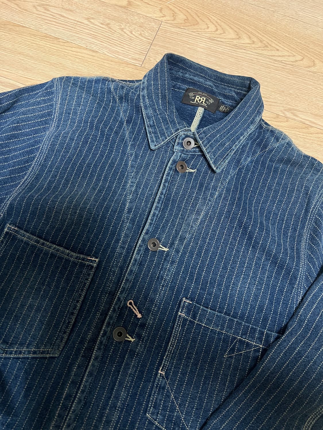 RRL 더블알엘 인디고 스트라이프 저지 커버올 자켓  상품이미지2