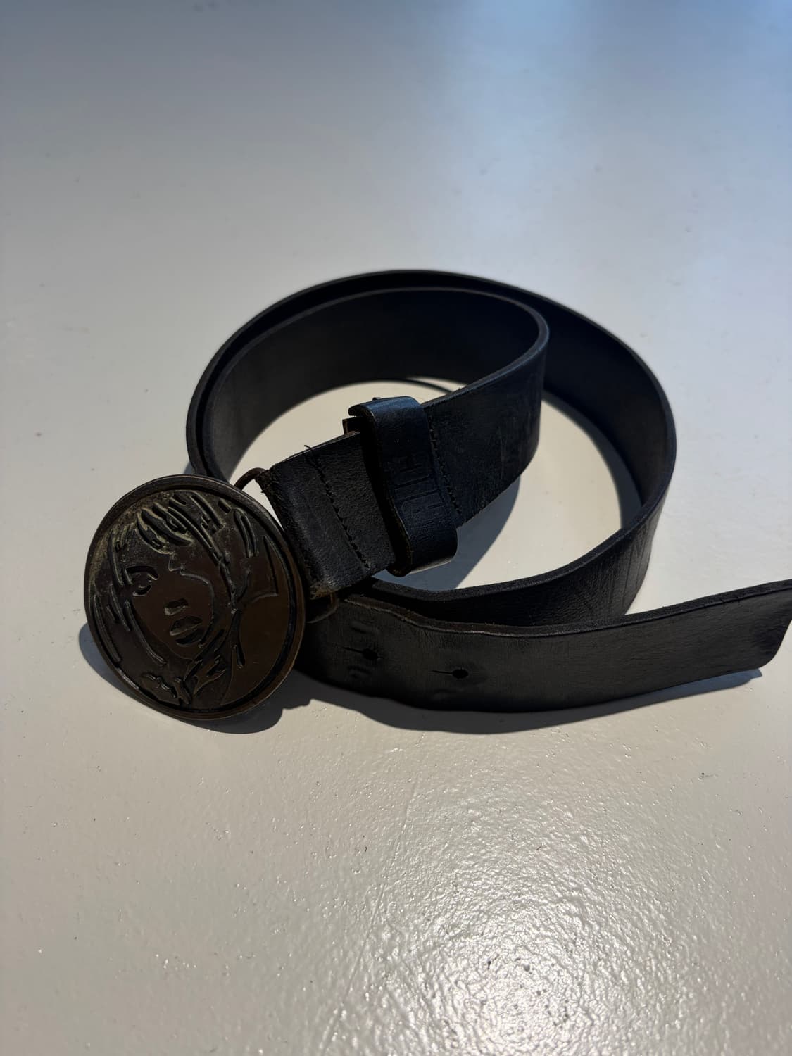 Hysteric Glamour 페이스 코인 그런지 레더 벨트 상품이미지1