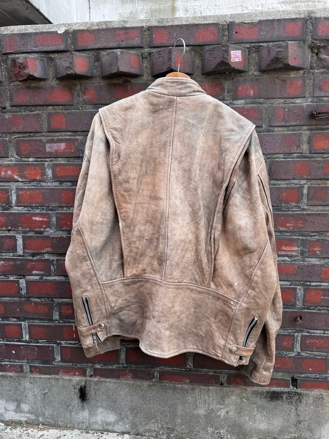 더티 페이딩 양가죽 라이더자켓  상품이미지6