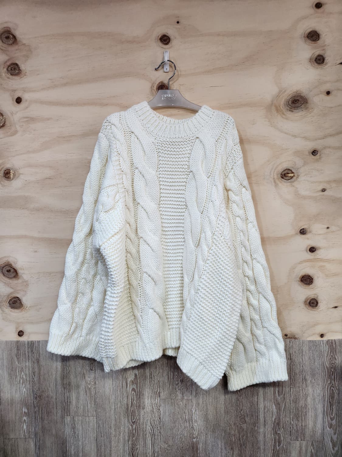 678) nob 눕 꽈배기 오버핏 울블랜드 니트 상품이미지1