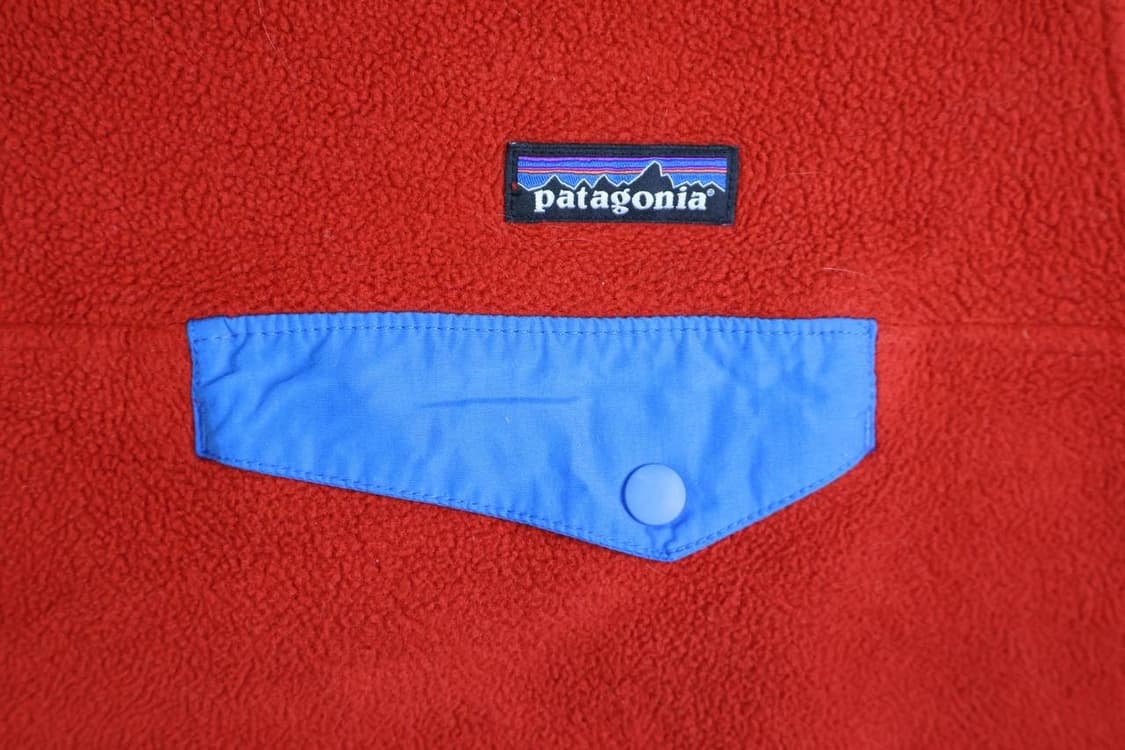 12FW 파타고니아 신칠라 스냅-T 플리스 레드 블루 트림 상품이미지2