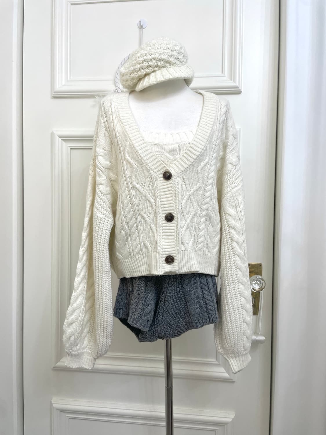 ivory crochet cute cap 상품이미지2