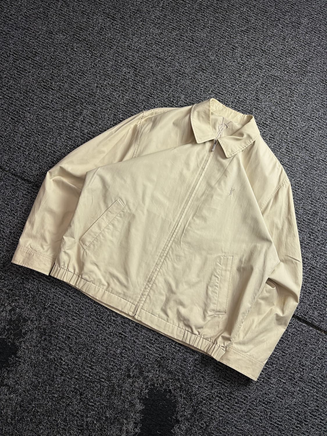 90s YSL 입생로랑 아카이브 미니멀 해링턴 블루종 자켓 3376 상품이미지1