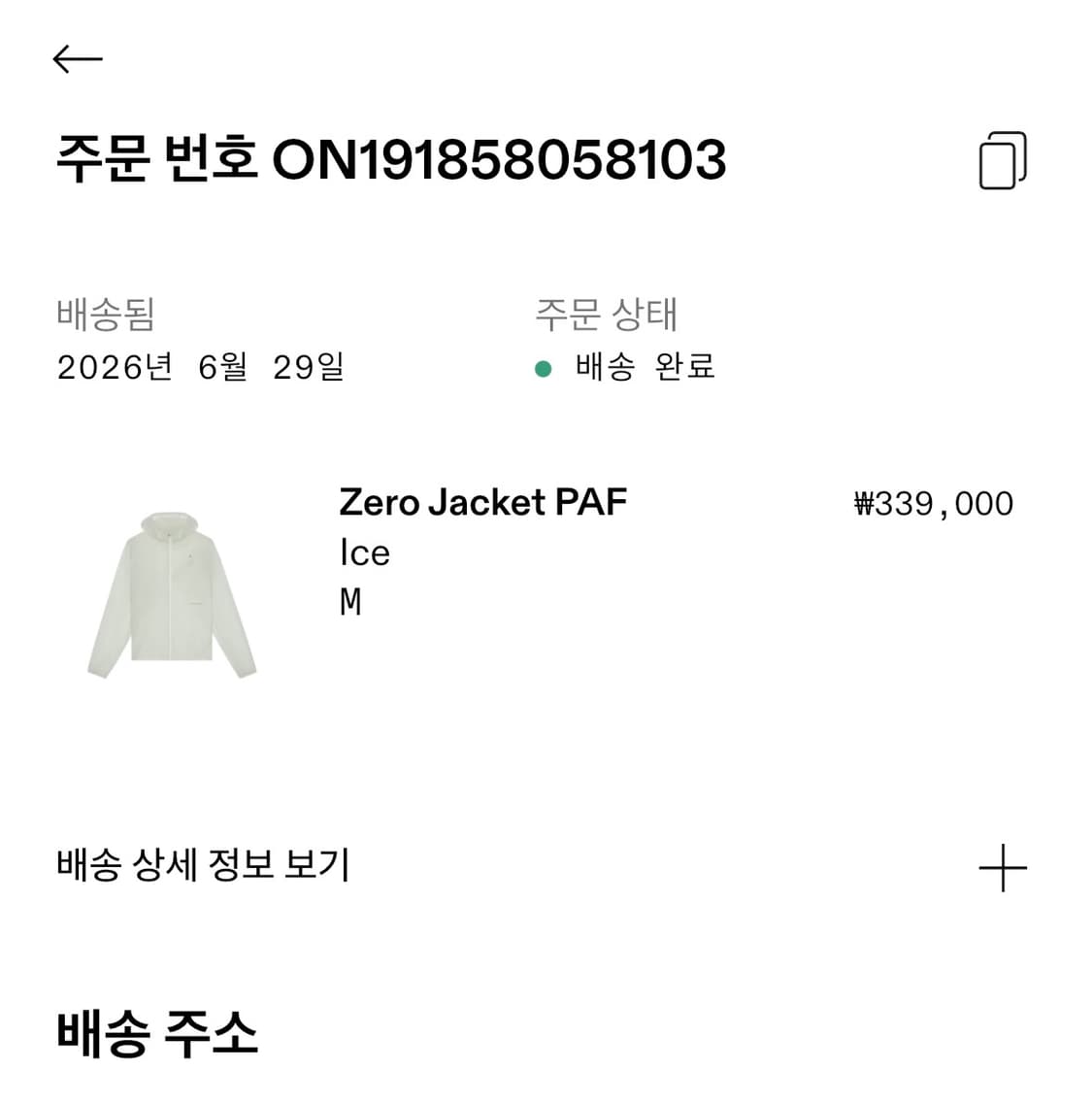 On x Paf) Zero jacket PAF 바람막이 (아이스 색상) 상품이미지2