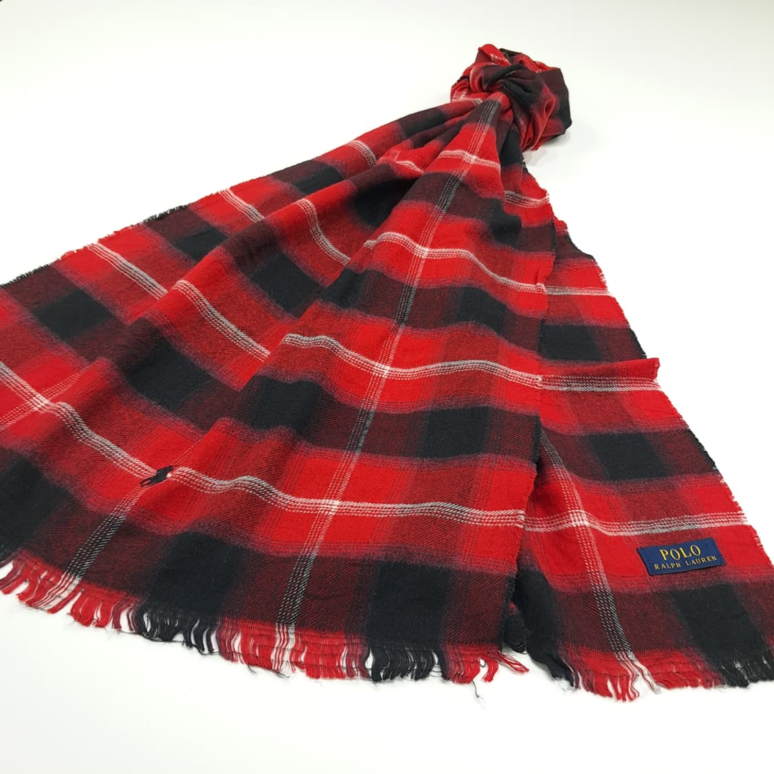MX231 폴로 랄프로렌 크리스마스 타탄체크 빅 스카프 숄 목도리 머플러 상품이미지2