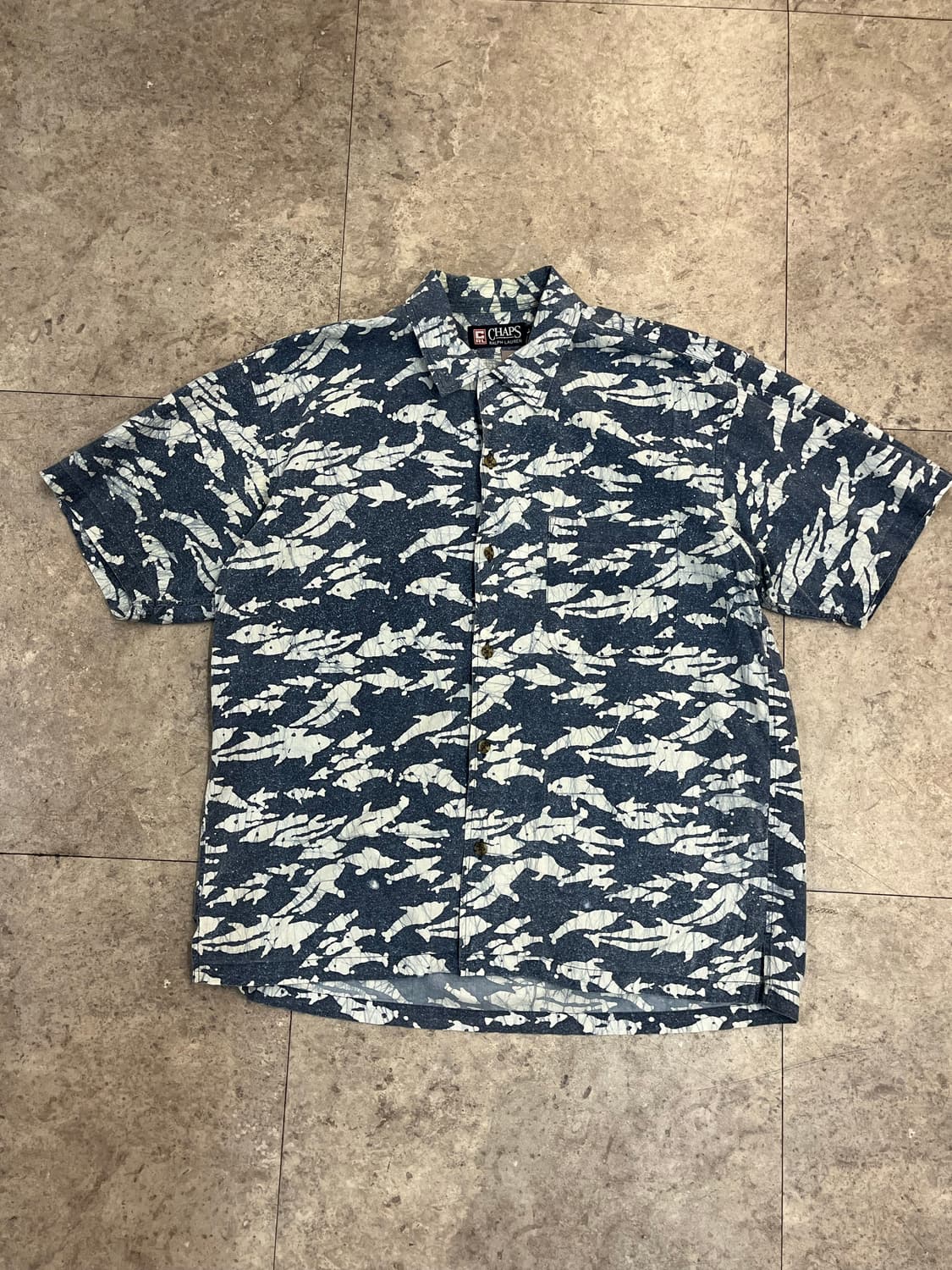 챕스 랄프로렌 포켓 패턴 반팔 셔츠 블루 L #csz3713 상품이미지4