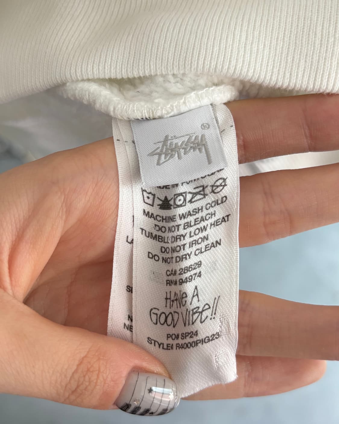 Stussy 스투시 화이트 컬러 로고 후드티 상품이미지6