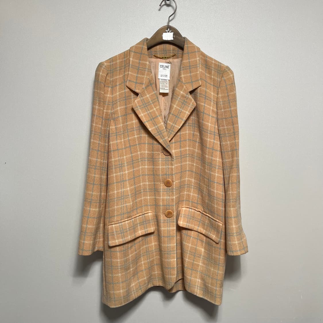 셀린느 빈티지 체크 울 자켓 상품이미지1