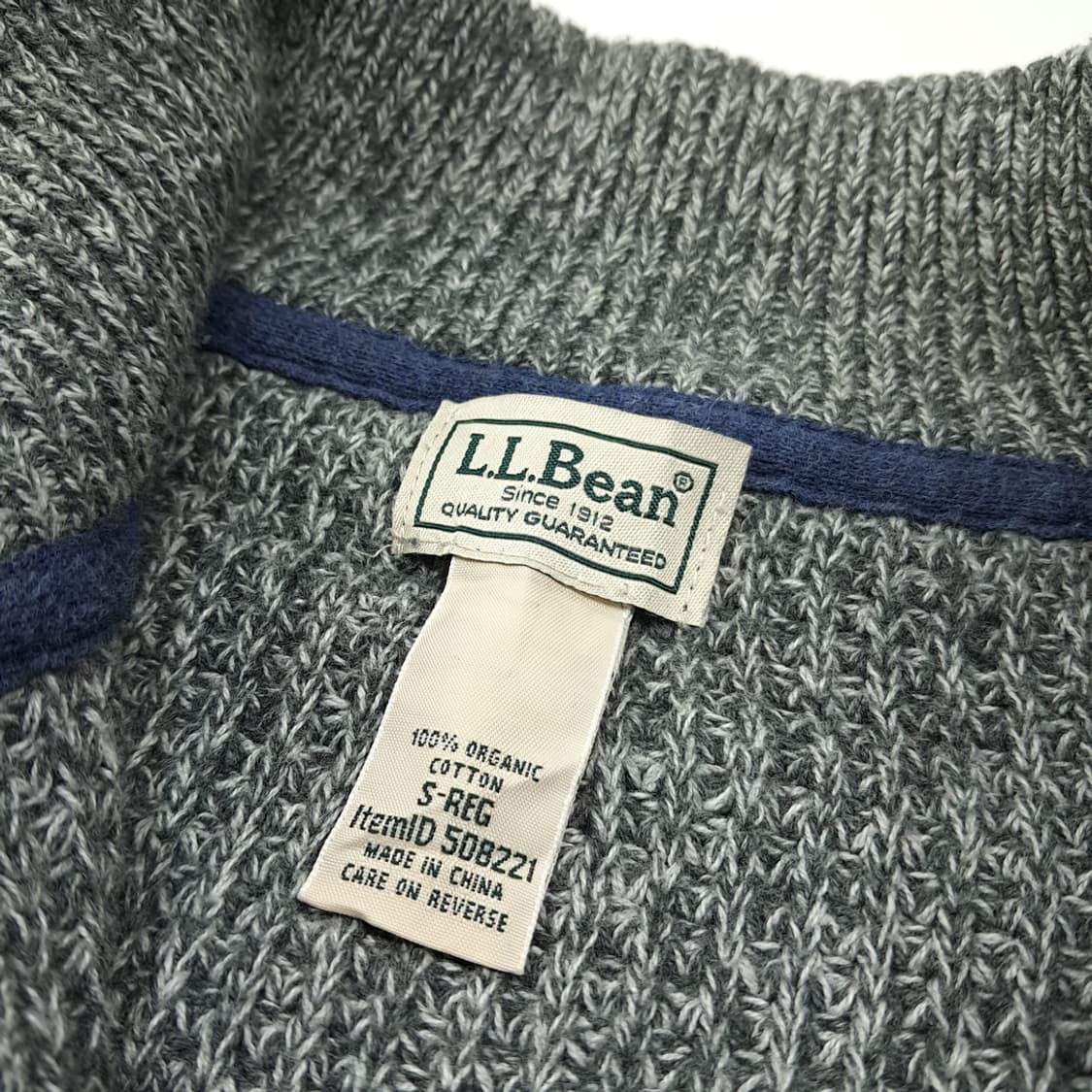 CL205 S 엘엘빈 오가닉코튼 쉐이커니트 그레이 풀집업 가디건 상품이미지3