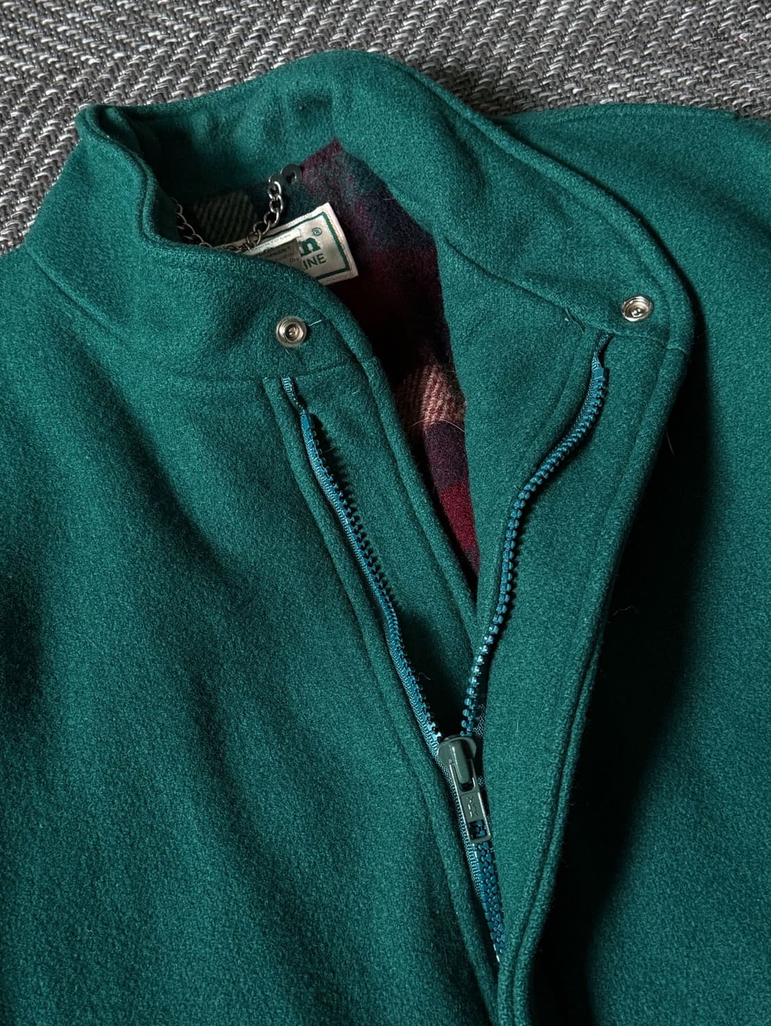 80s USA 엘엘빈 울 타탄체크 라이닝 봄버 자켓 (100-105) 상품이미지4