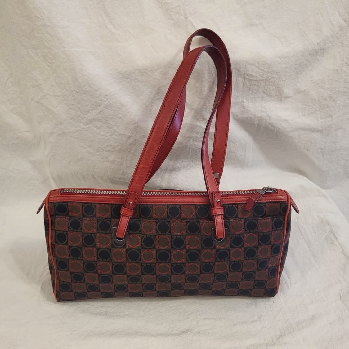 페라가모 간치니 숄더백 브라운 레드 상품이미지1