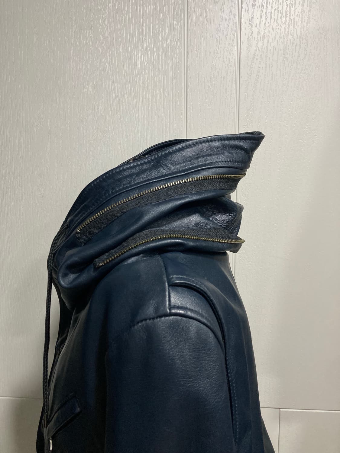 00s 캐서린햄넷 에일리언 후드 가죽 자켓 상품이미지8