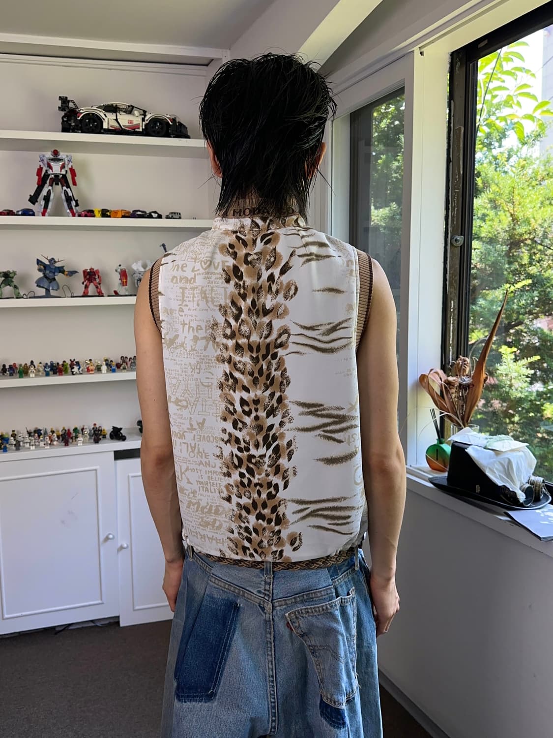 LA MODA GOJI 레오파드 집업 베스트 상품이미지6