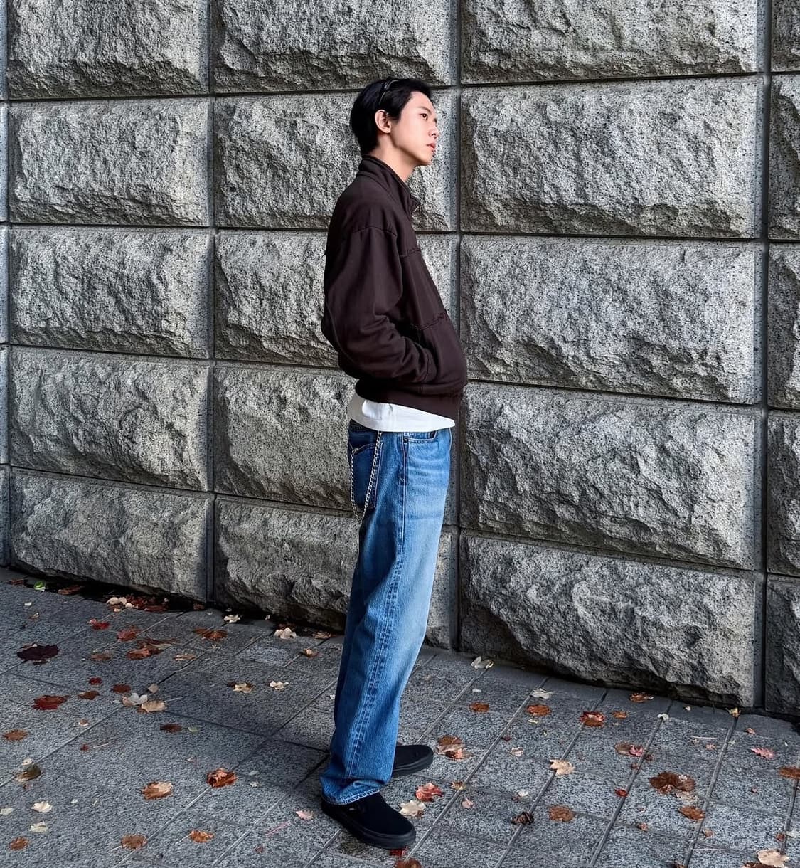 인사일런스 워시드 컷오프 트랙 자켓 브라운(주우재 착용 제품) 상품이미지3