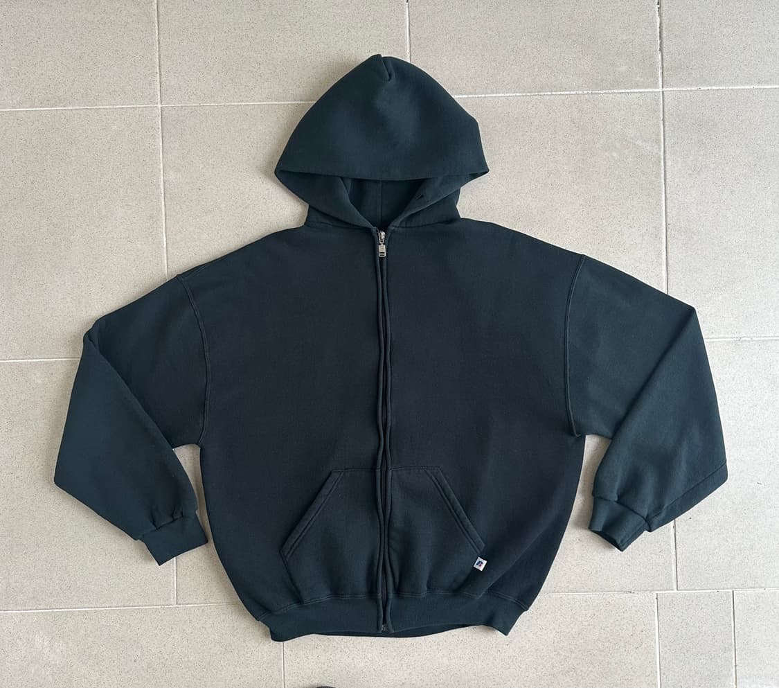 90s 빈티지 러셀 후드집업 그린 XL 상품이미지1