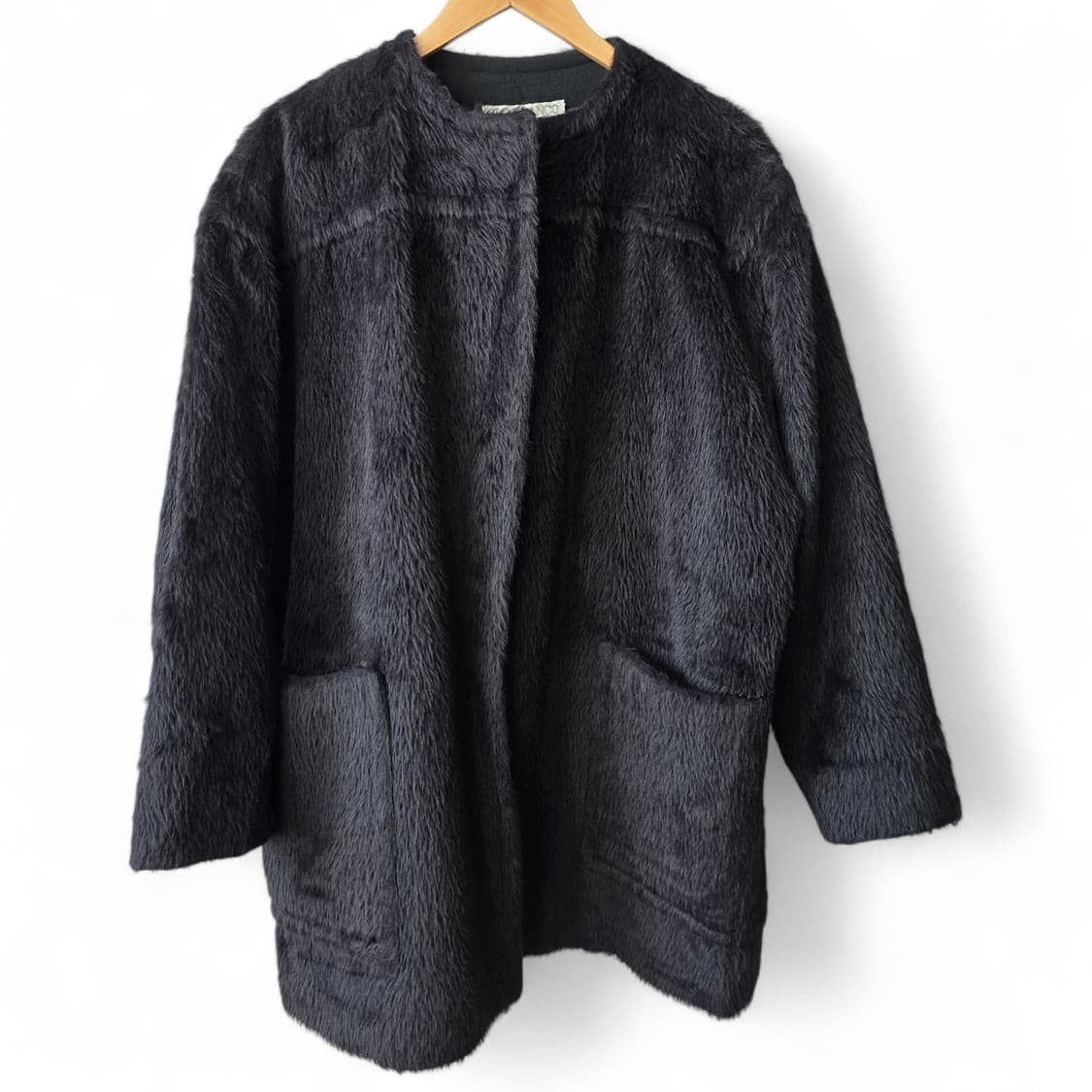 890s Gianfranco Ferré 블랙 퍼 재킷 IT38(페이크) 상품이미지1