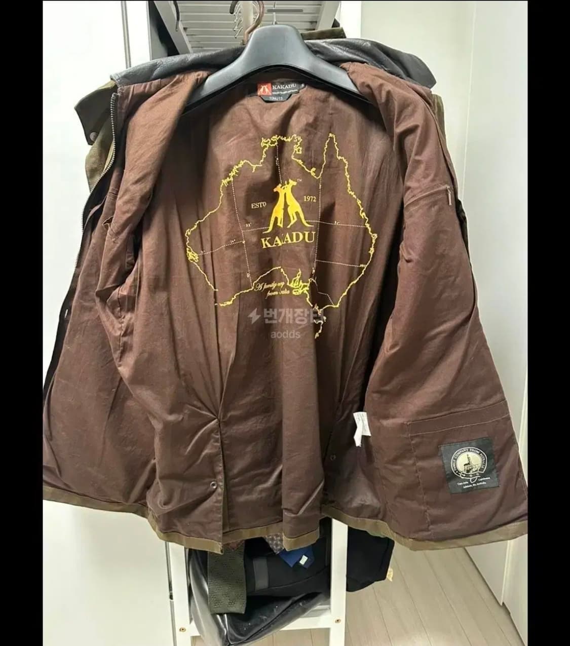 카카두 가죽카라 왁스자켓 바버자켓(S, 실사이즈 105) 상품이미지3