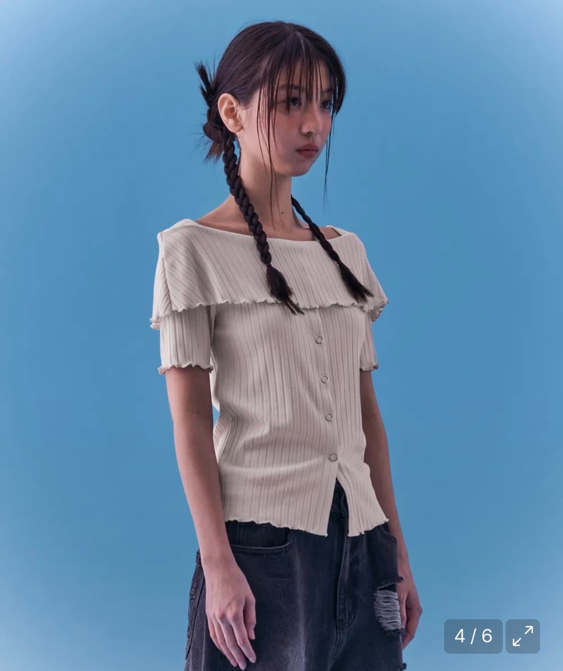 네스티팬시클럽 하이디 니티드 오프숄더 블랙 상품이미지3