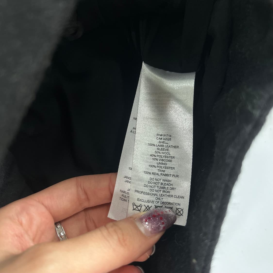 Armani 아르마니 블랙 레더 퍼 무스탕 상품이미지8